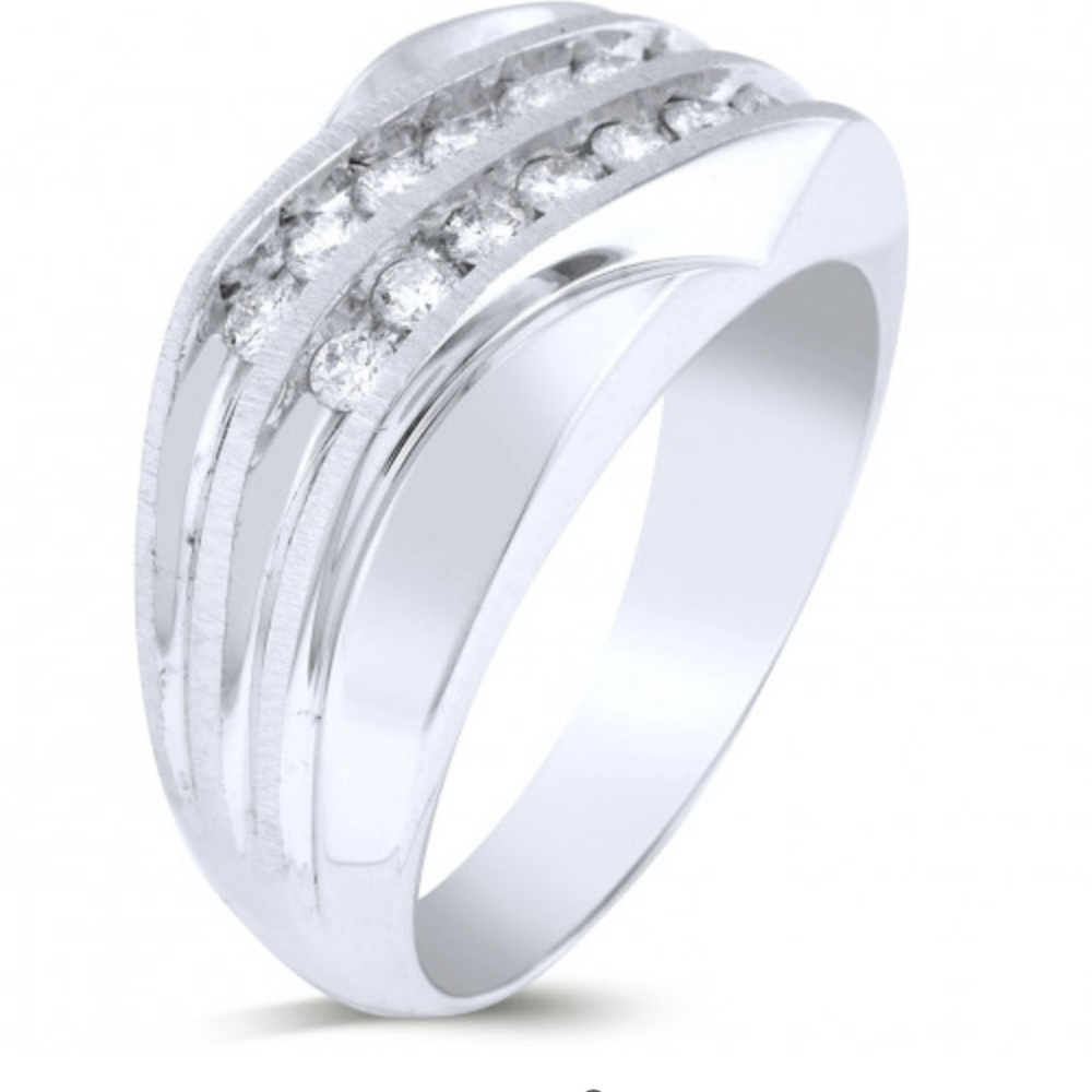 Mens Ring 14k White Gold Sz 11